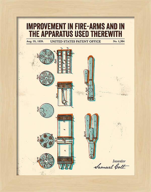 Colt Revolver Apparatus Colt Retro Patent Us1304