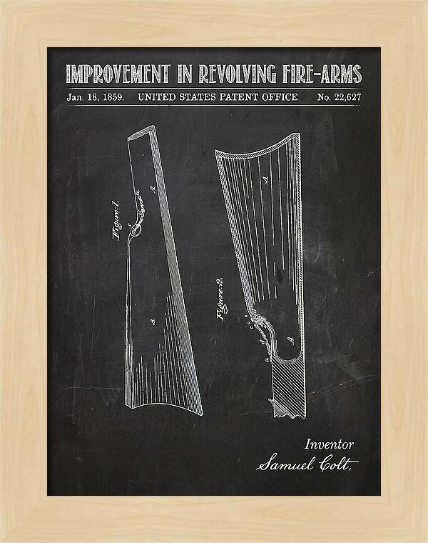 Colt Revolver Grip Colt Chalkboard Patent Us22627