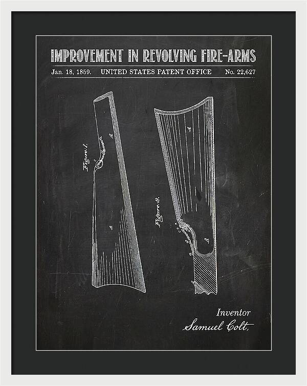 Colt Revolver Grip Colt Chalkboard Patent Us22627