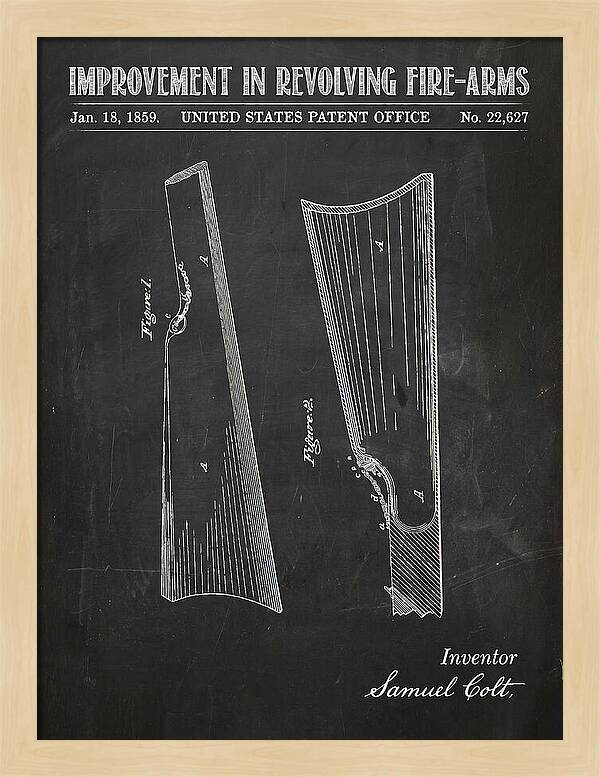 Colt Revolver Grip Colt Chalkboard Patent Us22627
