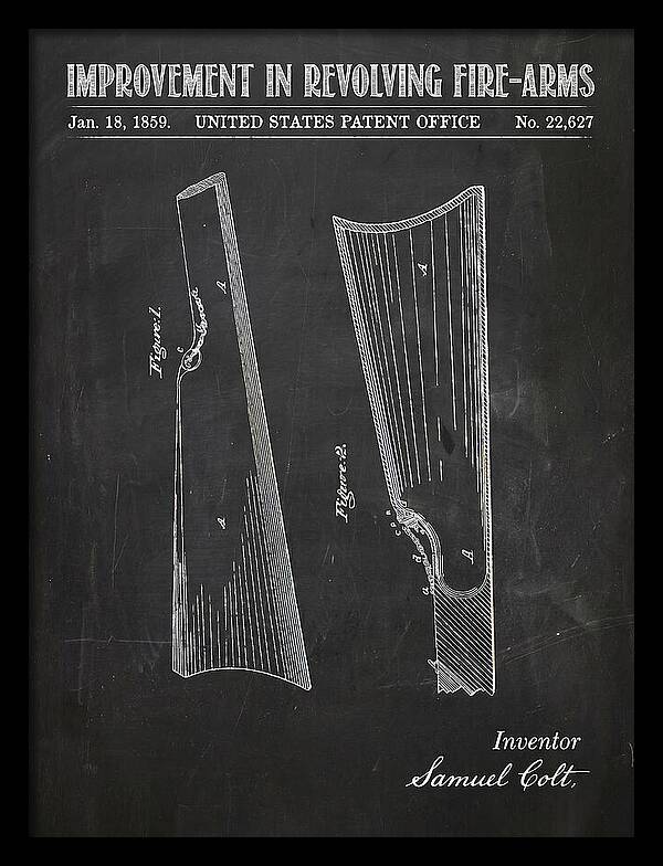 Colt Revolver Grip Colt Chalkboard Patent Us22627