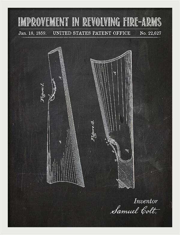 Colt Revolver Grip Colt Chalkboard Patent Us22627