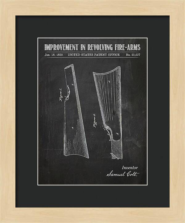 Colt Revolver Grip Colt Chalkboard Patent Us22627