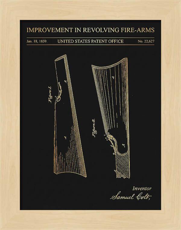 Colt Revolver Grip Colt Gold Patent Us22627