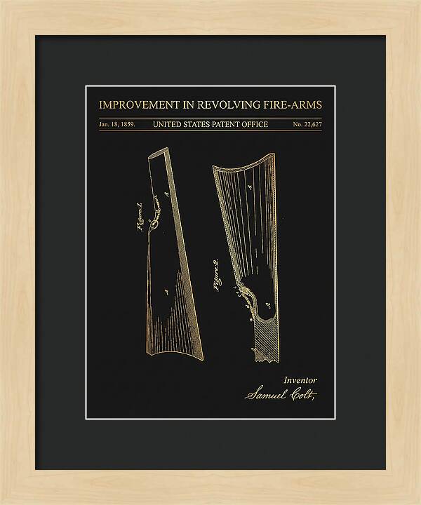 Colt Revolver Grip Colt Gold Patent Us22627