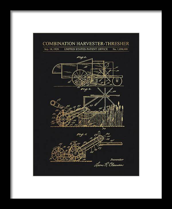 Combination Harvester Thresher Gold Patent Us1858000a