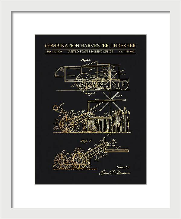 Combination Harvester Thresher Gold Patent Us1858000a