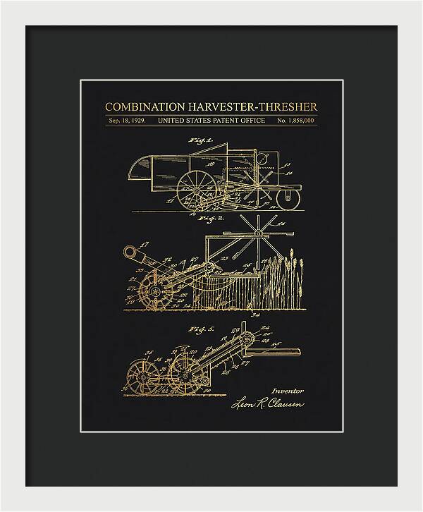 Combination Harvester Thresher Gold Patent Us1858000a