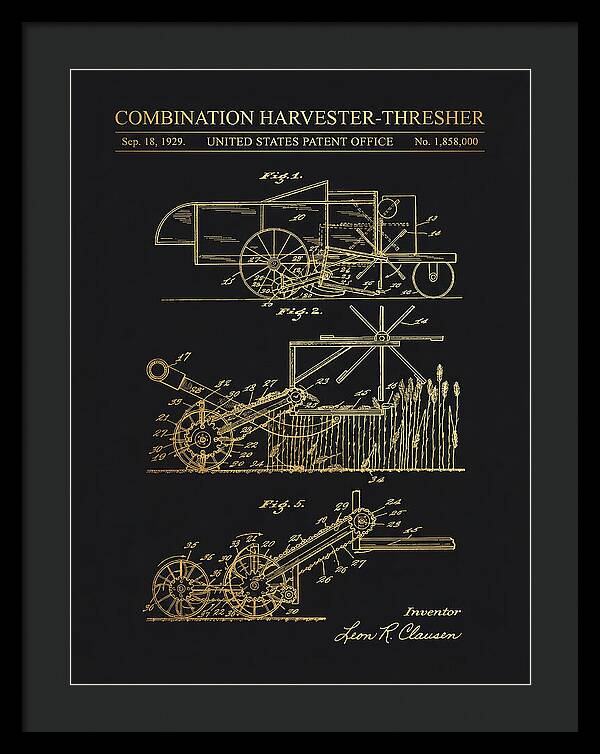 Combination Harvester Thresher Gold Patent Us1858000a
