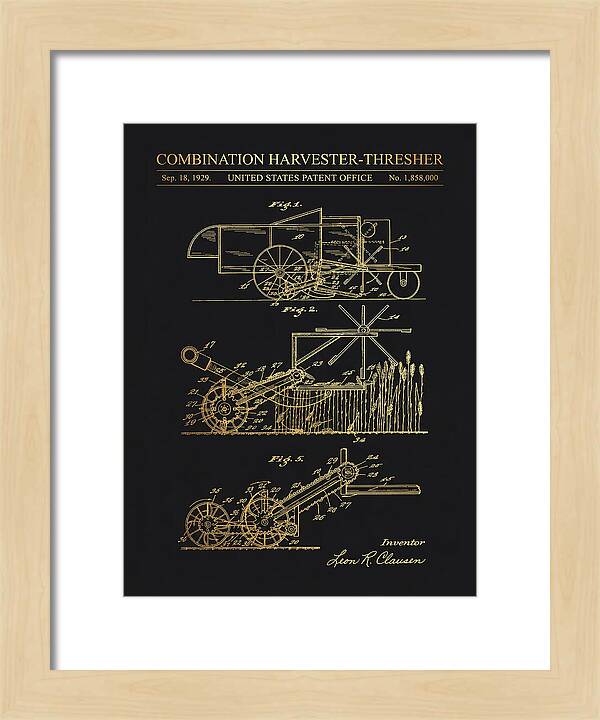 Combination Harvester Thresher Gold Patent Us1858000a