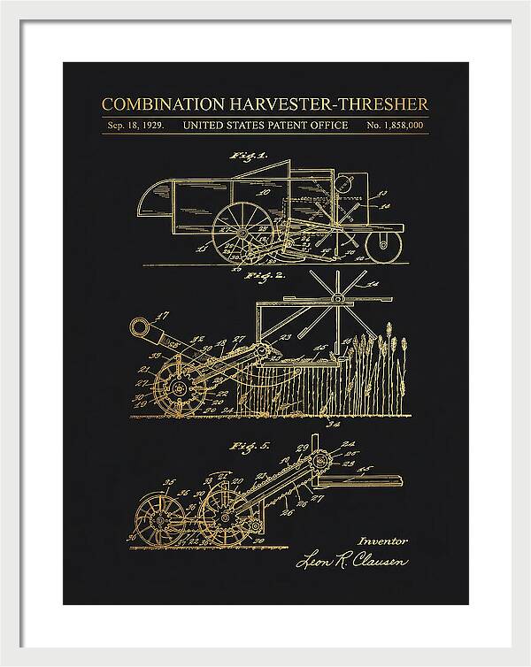 Combination Harvester Thresher Gold Patent Us1858000a