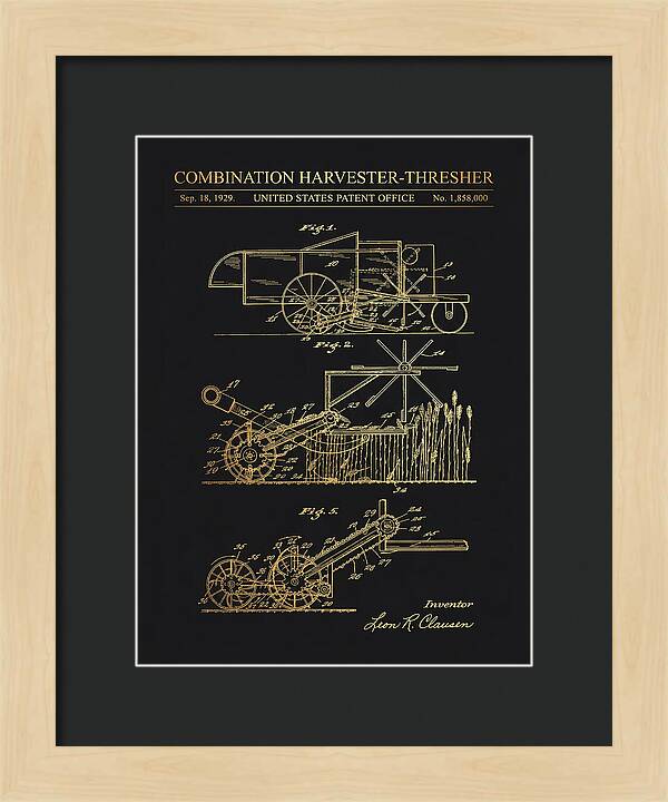 Combination Harvester Thresher Gold Patent Us1858000a