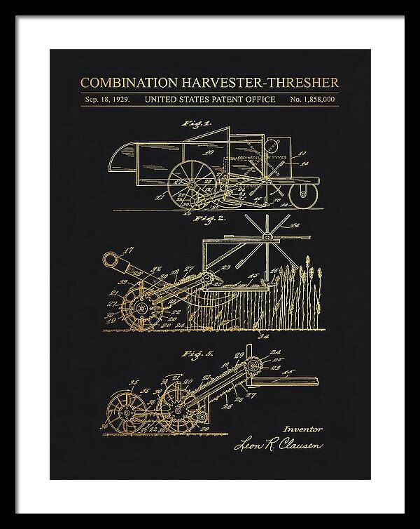 Combination Harvester Thresher Gold Patent Us1858000a