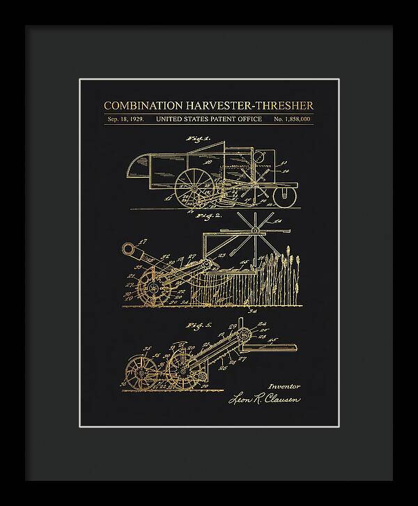 Combination Harvester Thresher Gold Patent Us1858000a