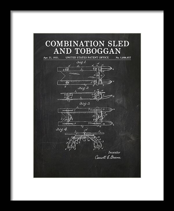 Combination Sled And Toboggan Chalkboard Patent Us1888857a