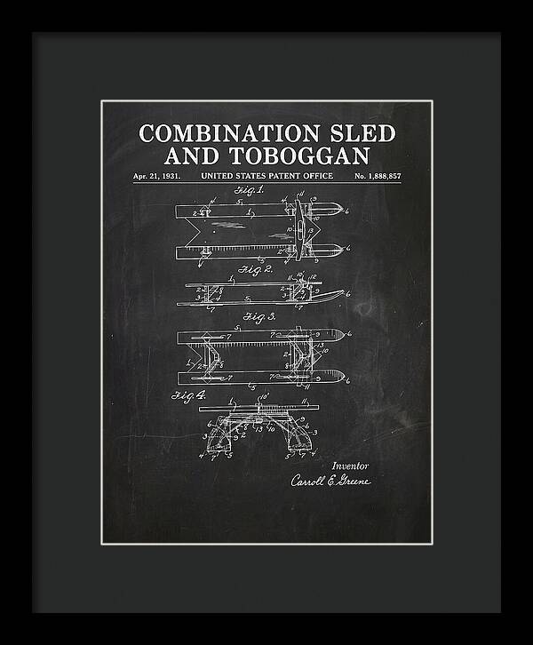Combination Sled And Toboggan Chalkboard Patent Us1888857a