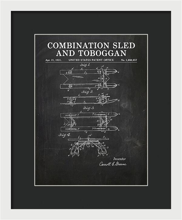 Combination Sled And Toboggan Chalkboard Patent Us1888857a