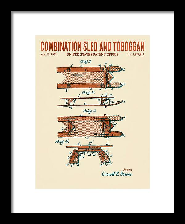 Combination Sled And Toboggan Retro Patent Us1888857a