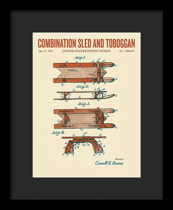 Combination Sled And Toboggan Retro Patent Us1888857a