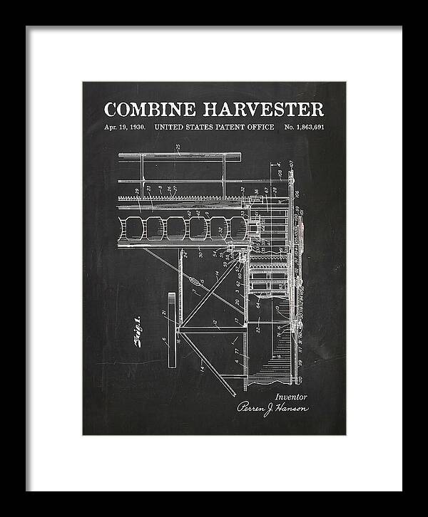 Combine Harvester Chalkboard Patent Us1863691a
