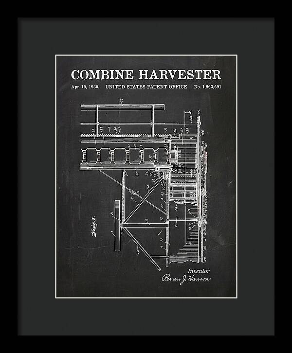 Combine Harvester Chalkboard Patent Us1863691a