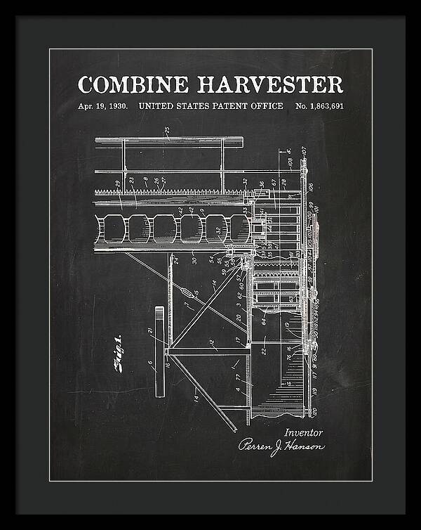 Combine Harvester Chalkboard Patent Us1863691a