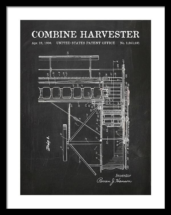 Combine Harvester Chalkboard Patent Us1863691a