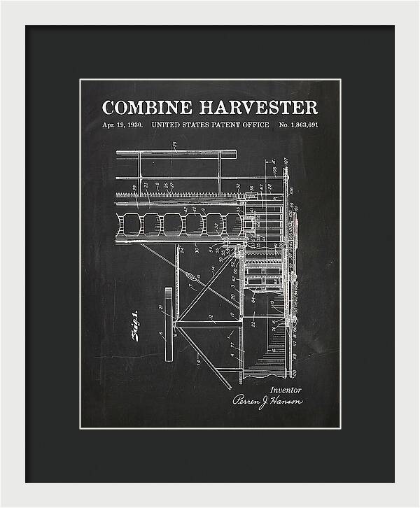 Combine Harvester Chalkboard Patent Us1863691a