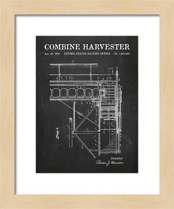 Combine Harvester Chalkboard Patent Us1863691a
