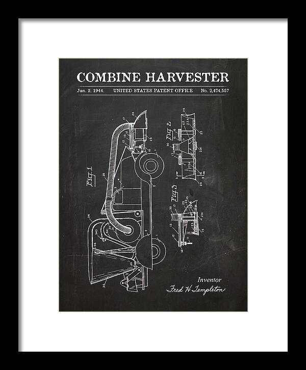Combine Harvester Chalkboard Patent Us2474557a