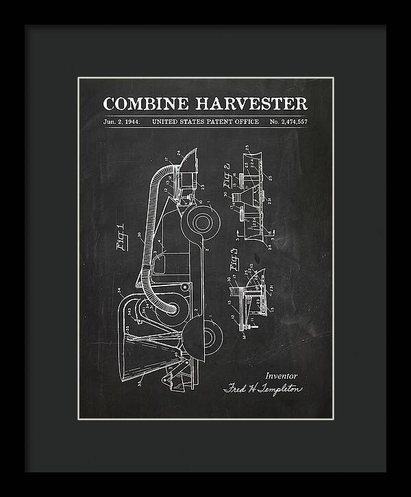 Combine Harvester Chalkboard Patent Us2474557a