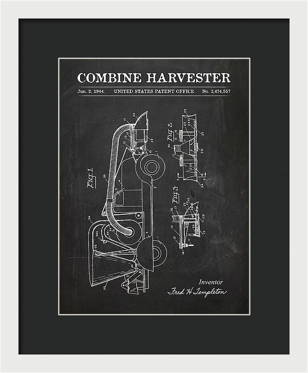 Combine Harvester Chalkboard Patent Us2474557a