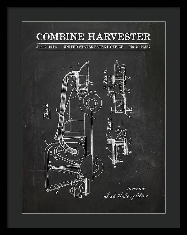 Combine Harvester Chalkboard Patent Us2474557a