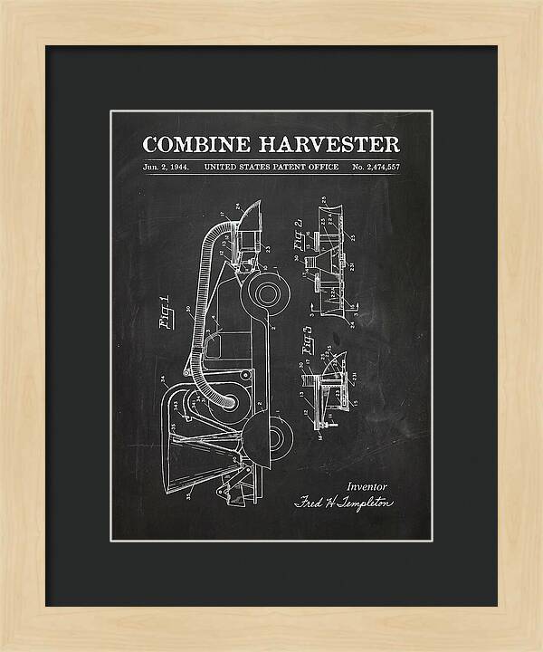Combine Harvester Chalkboard Patent Us2474557a