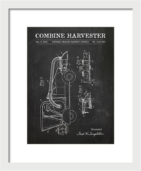 Combine Harvester Chalkboard Patent Us2474557a