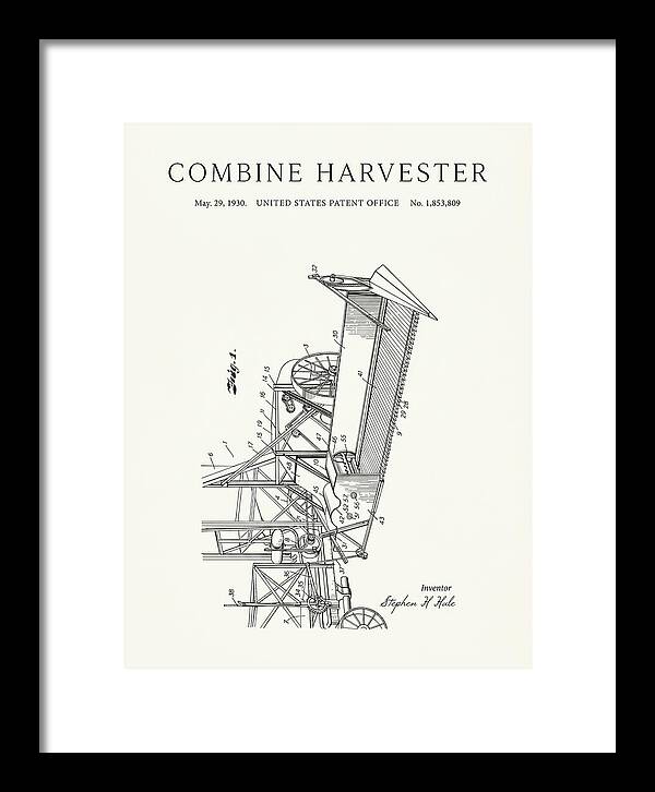 Combine Harvester Minimalist Patent Us1853809a