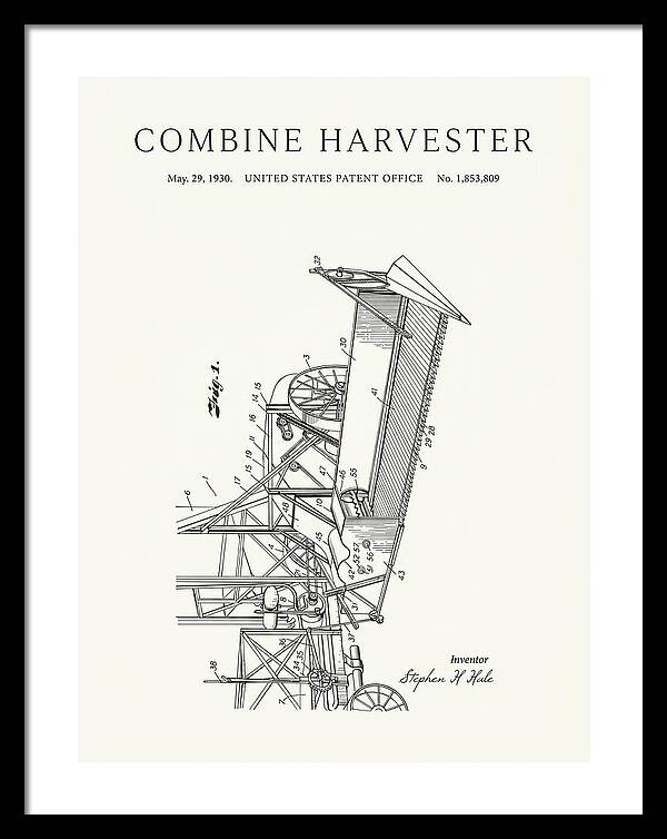 Combine Harvester Minimalist Patent Us1853809a