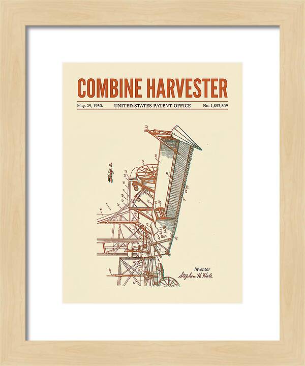 Combine Harvester Retro Patent Us1853809a