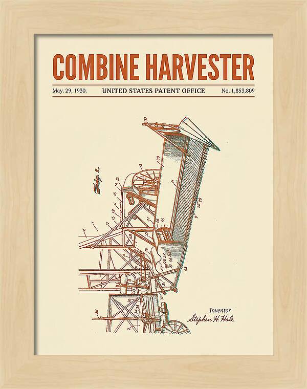 Combine Harvester Retro Patent Us1853809a