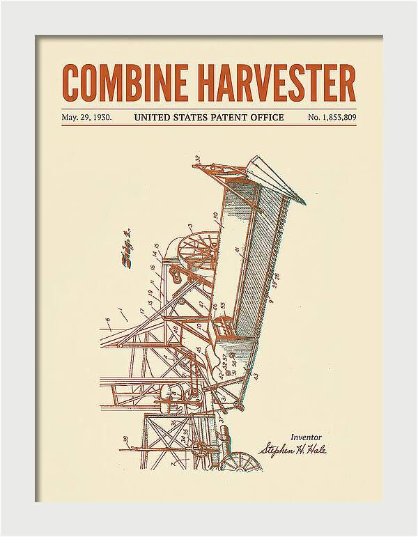 Combine Harvester Retro Patent Us1853809a