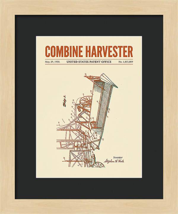 Combine Harvester Retro Patent Us1853809a