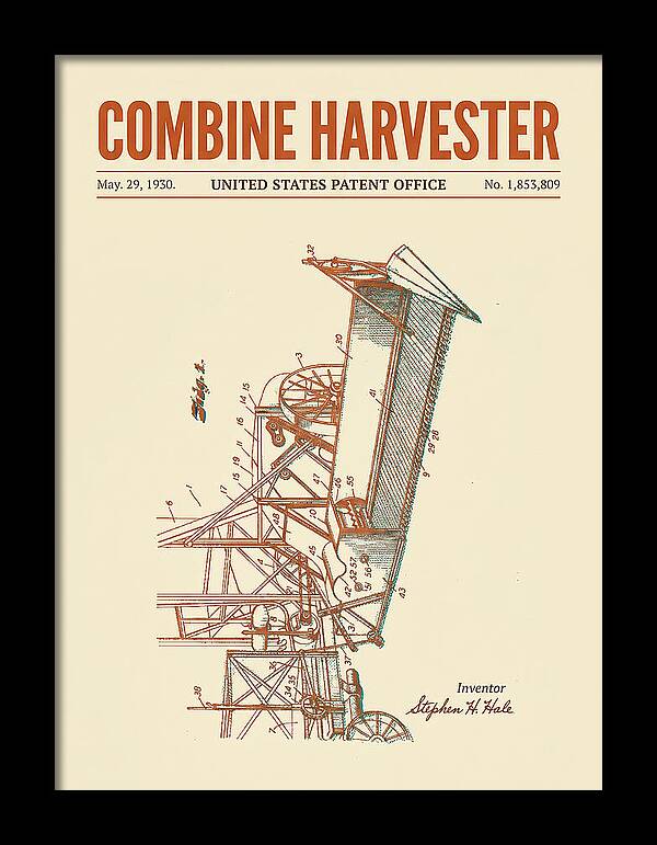 Combine Harvester Retro Patent Us1853809a