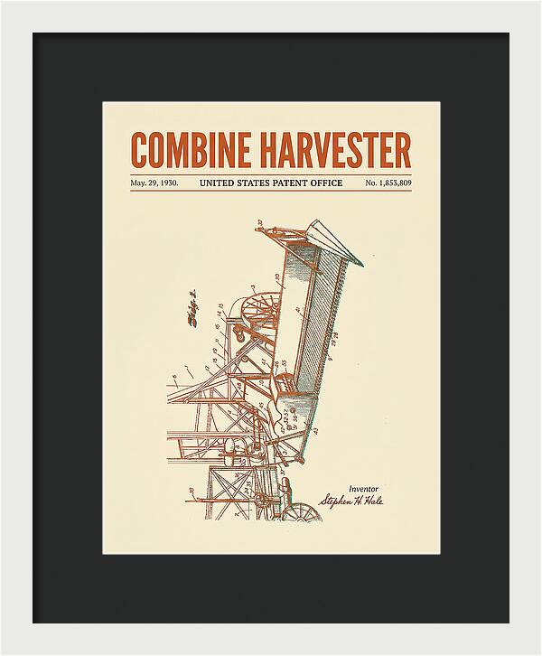 Combine Harvester Retro Patent Us1853809a