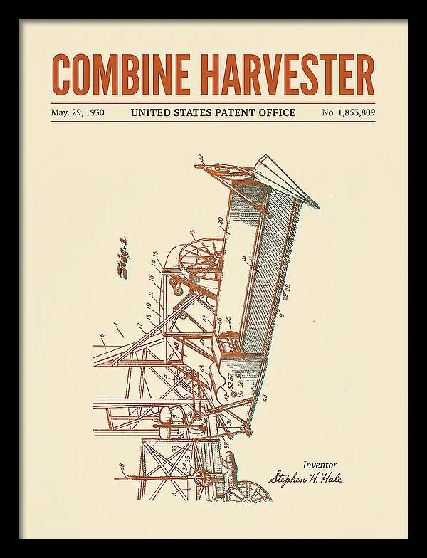 Combine Harvester Retro Patent Us1853809a