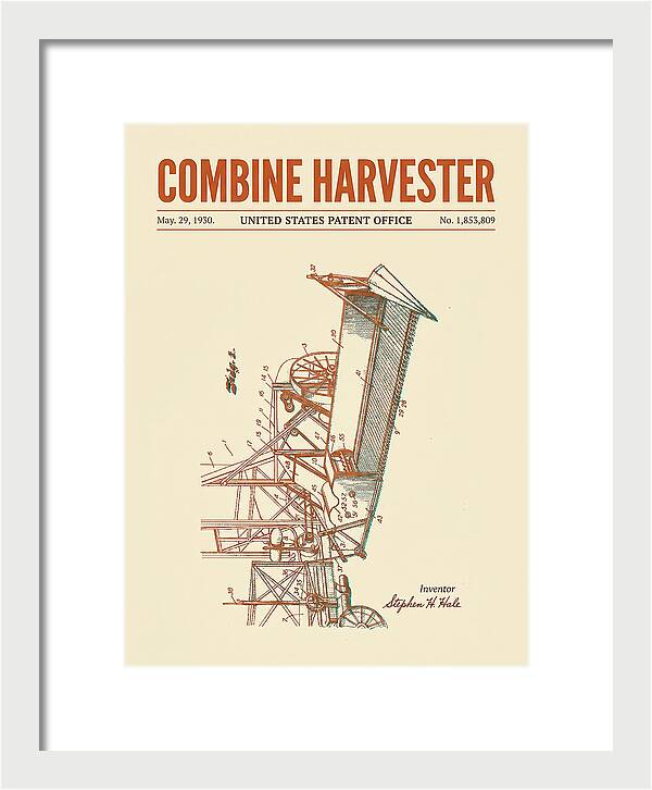 Combine Harvester Retro Patent Us1853809a