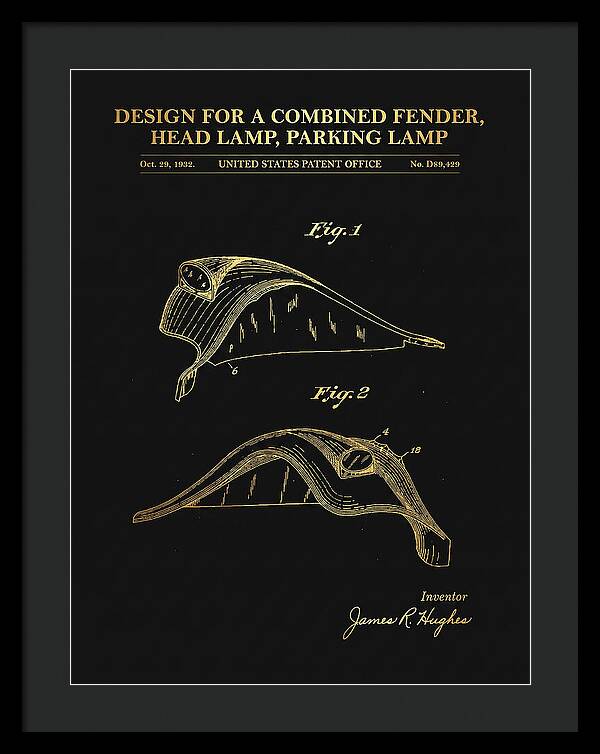 Combined Fender, Head Lamp And Parking Lamp Gold Patent Usd89429s