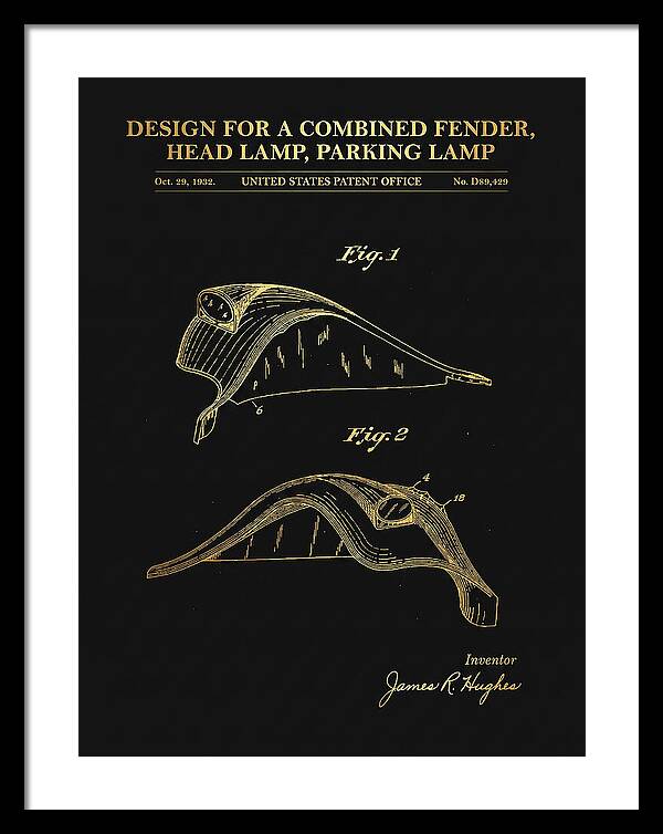 Combined Fender, Head Lamp And Parking Lamp Gold Patent Usd89429s