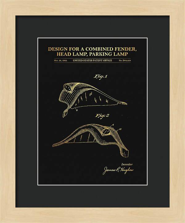 Combined Fender, Head Lamp And Parking Lamp Gold Patent Usd89429s