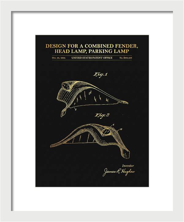 Combined Fender, Head Lamp And Parking Lamp Gold Patent Usd89429s