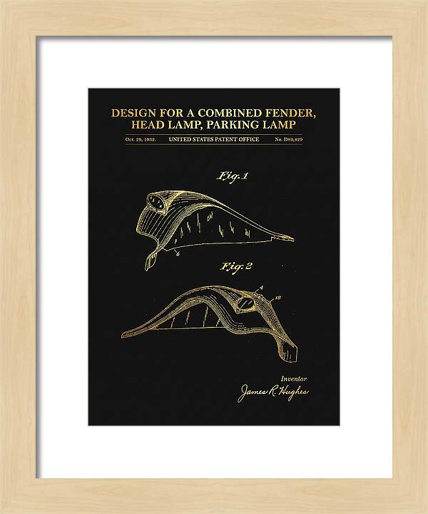 Combined Fender, Head Lamp And Parking Lamp Gold Patent Usd89429s